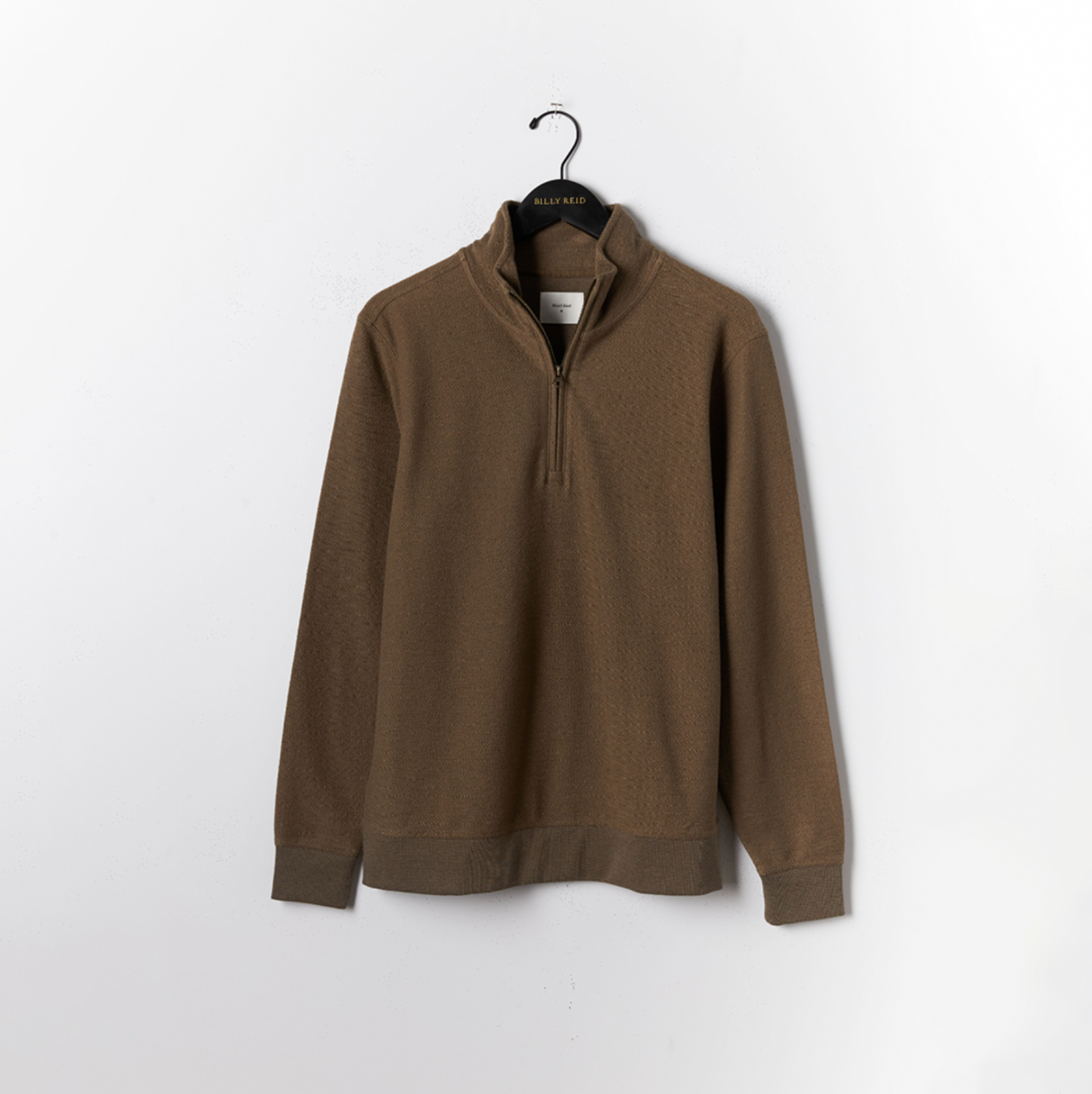 Billy Reid - Herringbone Half Zip - Moss Green