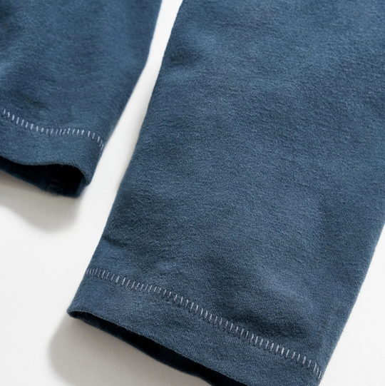 Billy Reid - Long Sleeve Sueded Cotton Crew - Carbon Blue