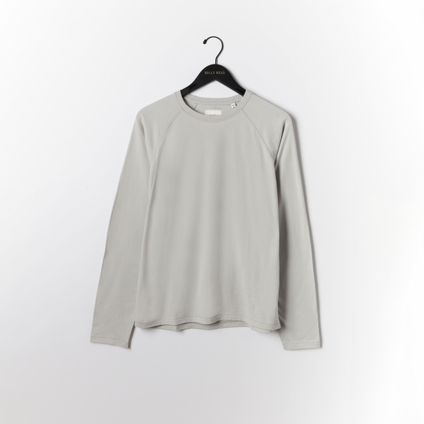 Billy Reid - Long Sleeve Sueded Cotton Crew - Silver