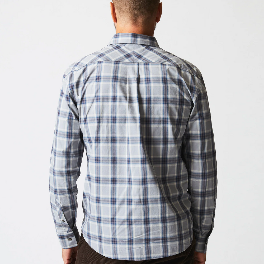 Billy Reid - Plaid John T Shirt - Grey / Blue