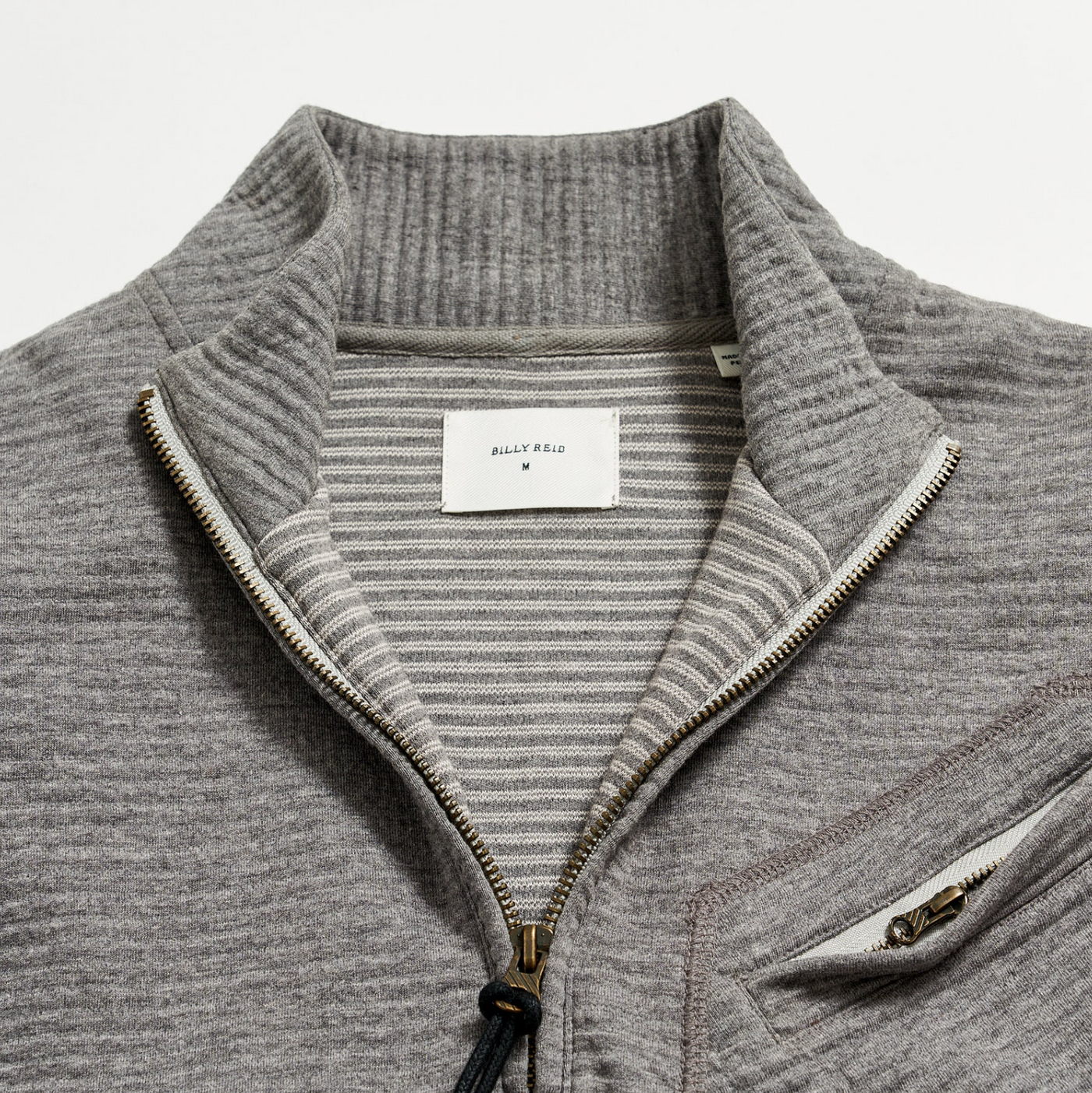 Billy Reid - Quilted Half Zip - Medium Grey