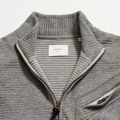 Billy Reid - Quilted Half Zip - Medium Grey