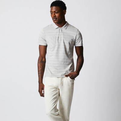 Billy Reid - Shadow Stripe Polo - Natural