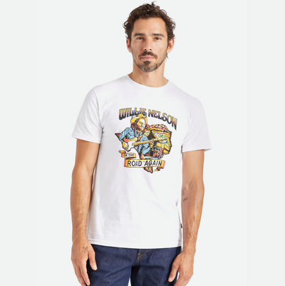Brixton - Willie Nelson Again Road Short Sleeve Tee - White