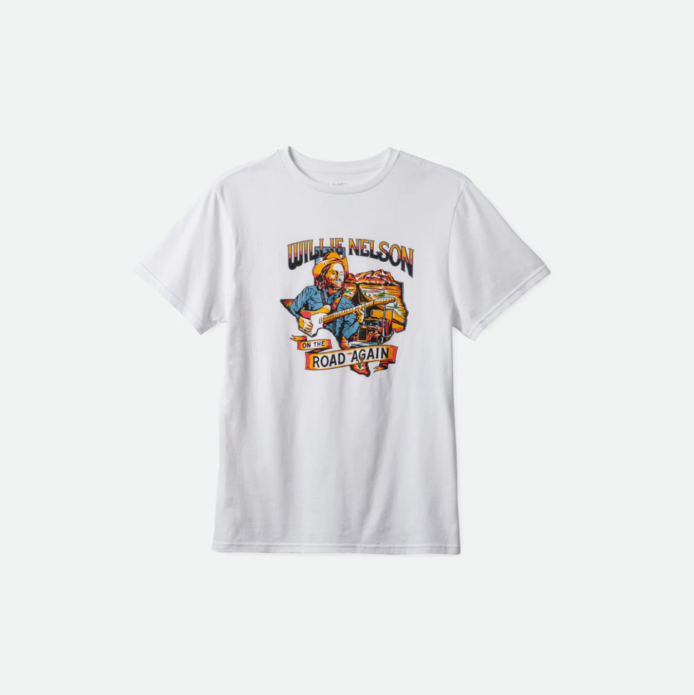 Brixton - Willie Nelson Again Road Short Sleeve Tee - White