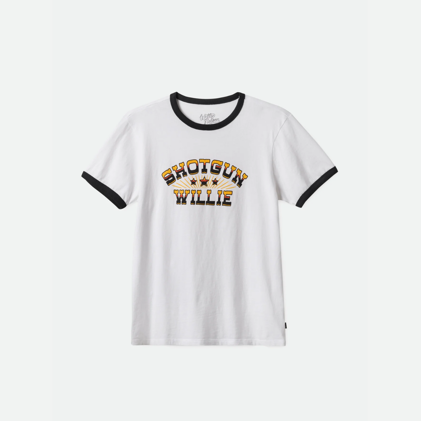 Brixton - Willie Nelson Shotgun Short Sleeve Ringer Tee - White
