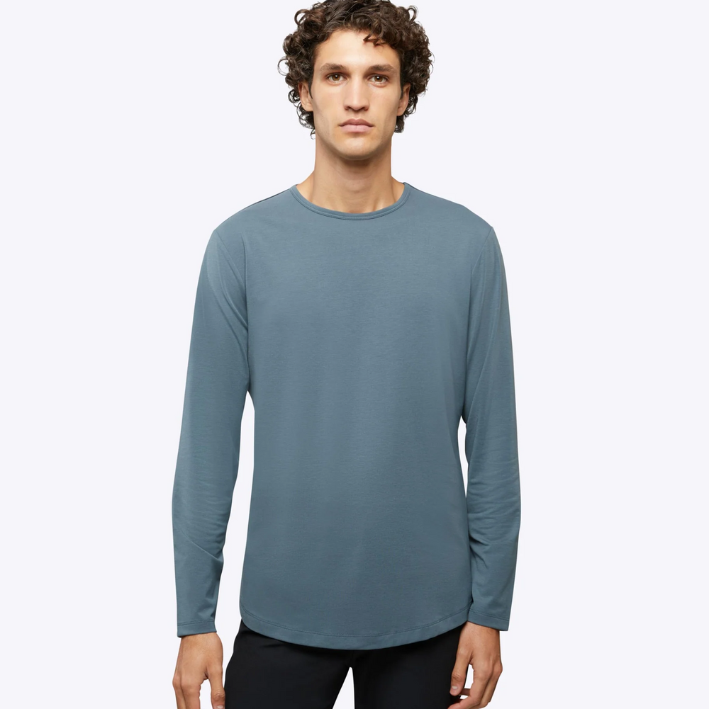 Cuts - AO Long Sleeve Curve-Hem Tee - Petrol