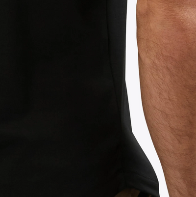 Cuts - Crew Curve-Hem Short Sleeve Henley - Black
