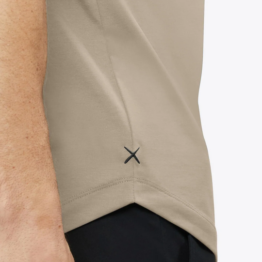 Cuts - Crew Curve-Hem Short Sleeve Henley - Stone