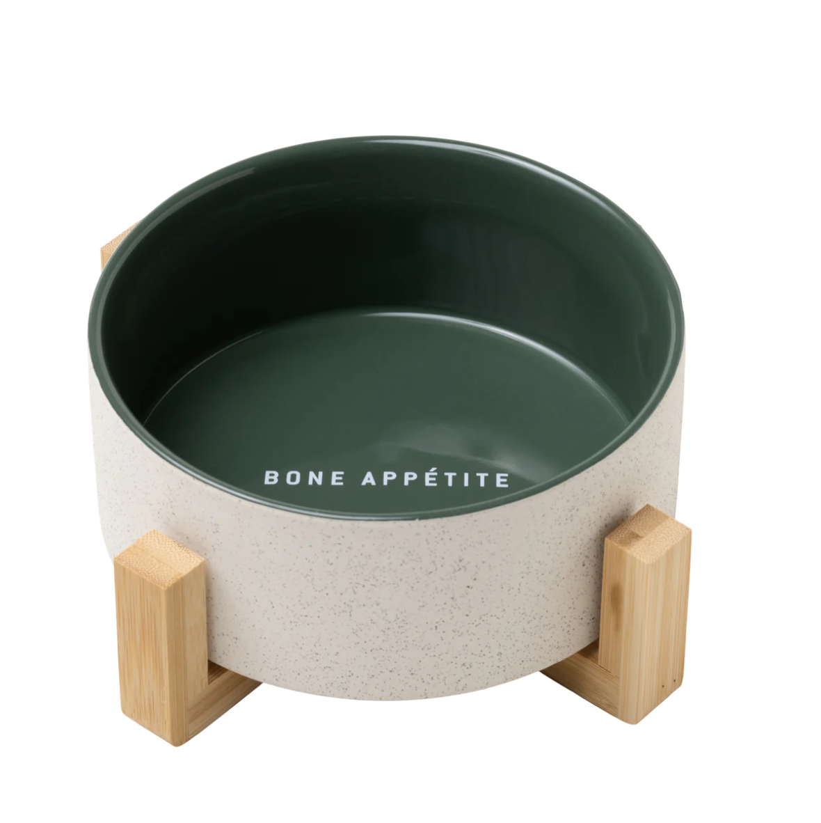 Gentlemen's Hardware - Dog Bowl w/ Wooden Stand - Green