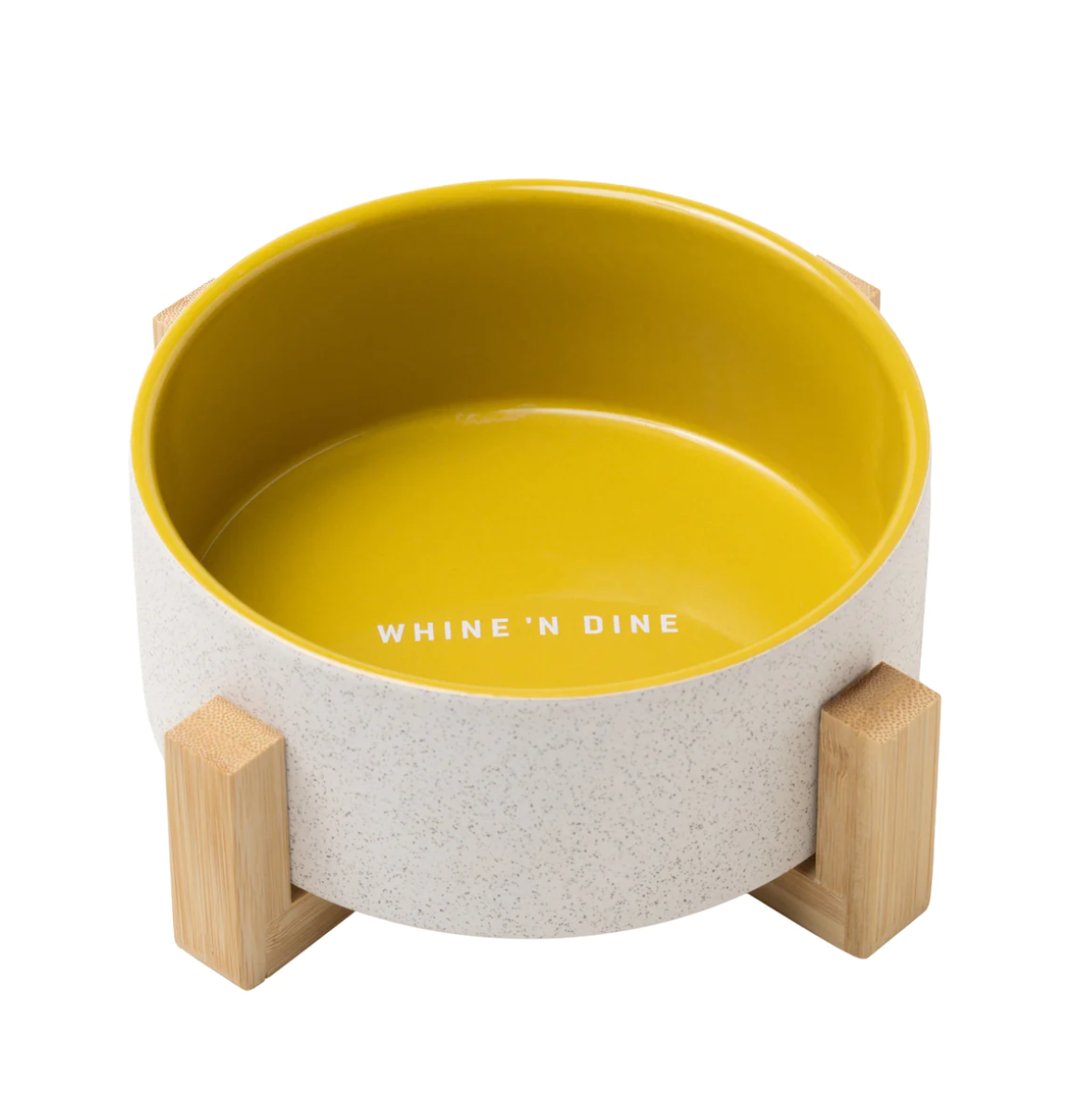 Gentlemen's Hardware - Dog Bowl w/ Wooden Stand - Yellow