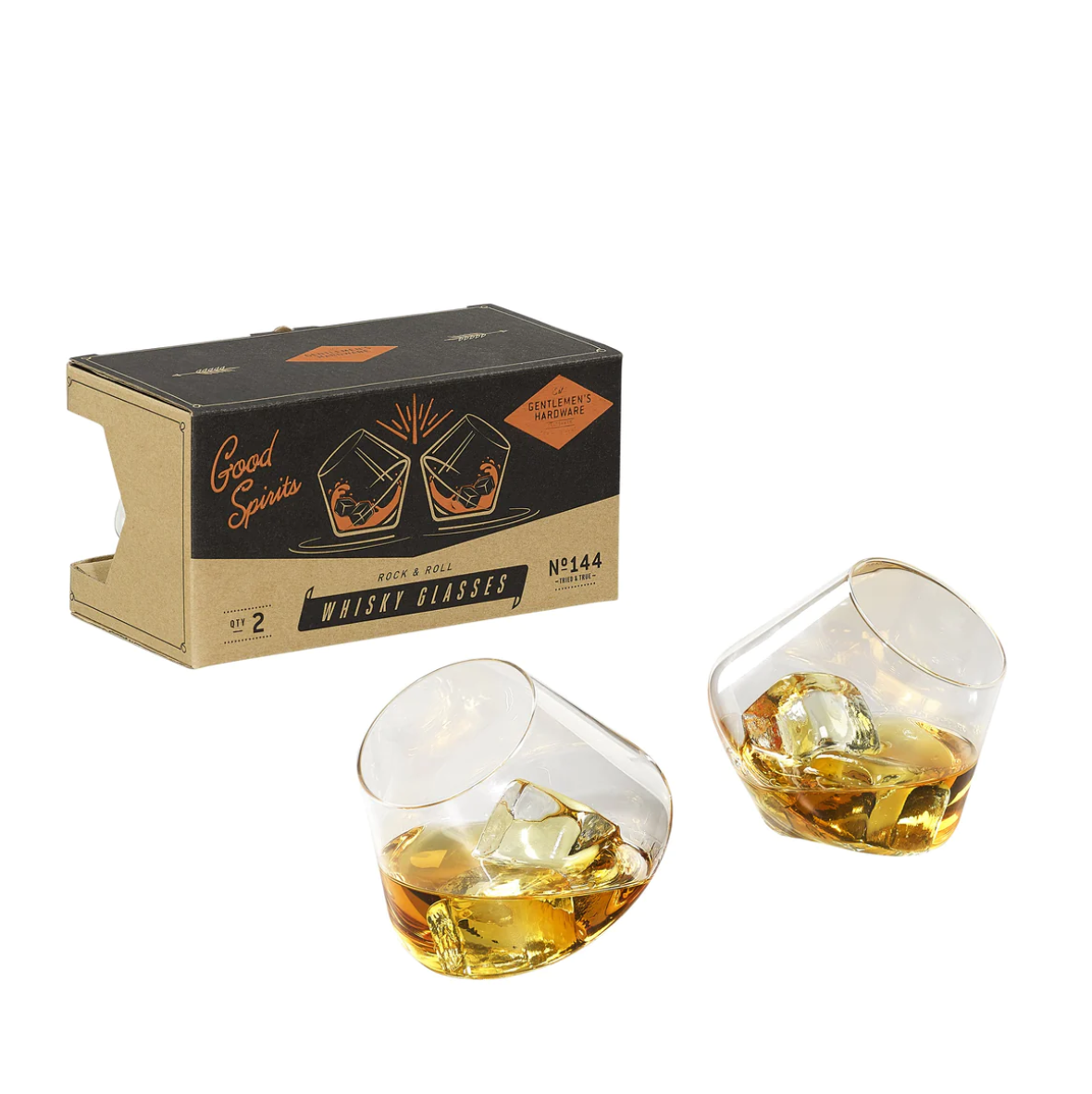 Gentlemen's Hardware - Rocking Whiskey Glasses - Set of 2