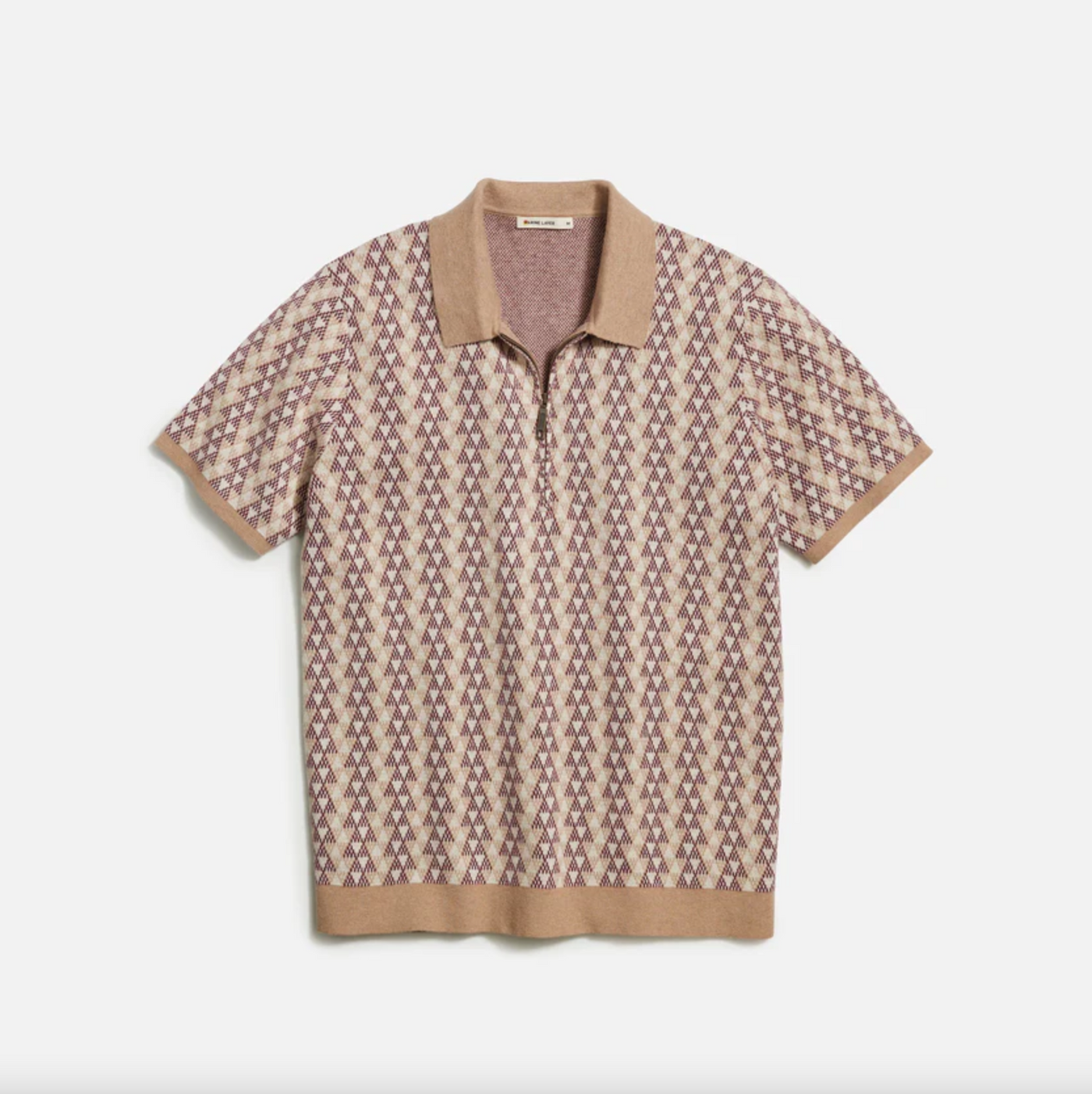Marine Layer - Bryson Zip Sweater Polo - Warm Geo Print