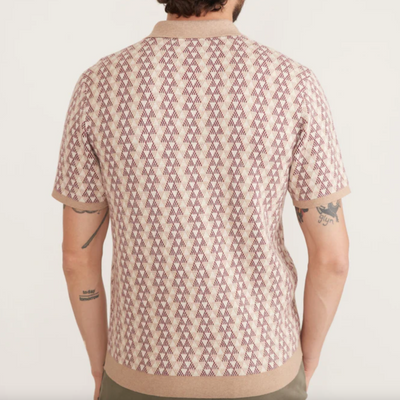 Marine Layer - Bryson Zip Sweater Polo - Warm Geo Print