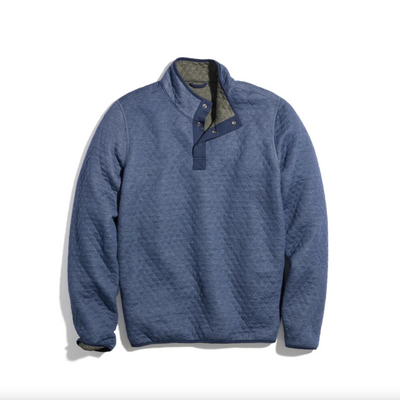 Marine Layer - Corbet Reversible Pullover - Navy / Olive Heather