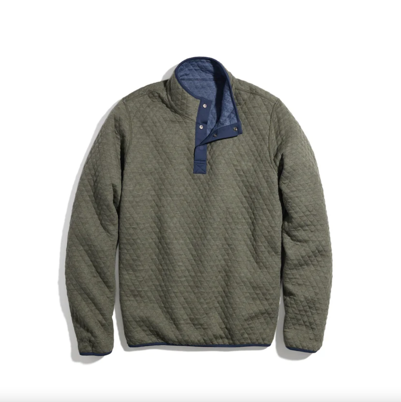 Marine Layer - Corbet Reversible Pullover - Navy / Olive Heather