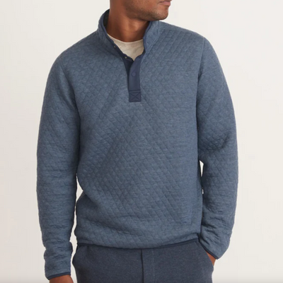 Marine Layer - Corbet Reversible Pullover - Navy / Olive Heather