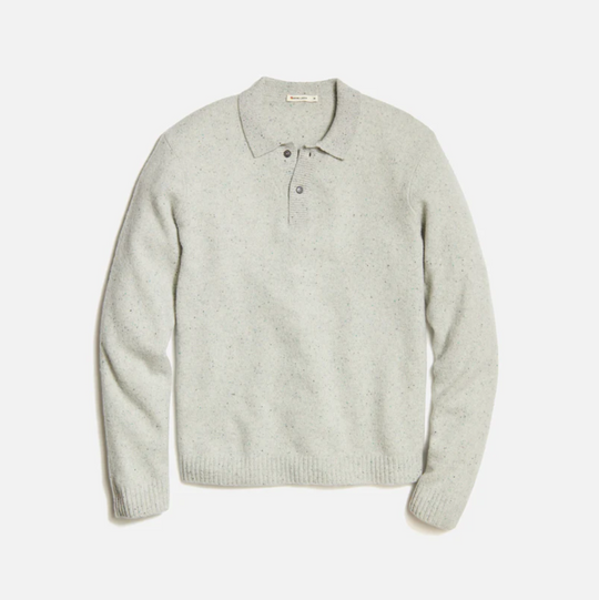 Marine Layer - Henry Sweater Polo - Natural Neps