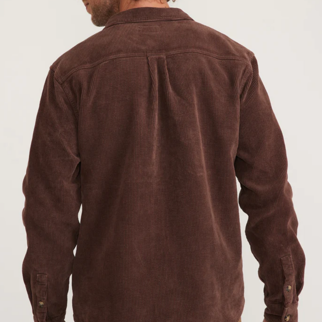 Marine Layer - Max Broken In Corduroy Overshirt - Chocolate