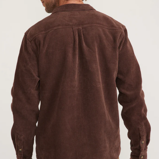 Marine Layer - Max Broken In Corduroy Overshirt - Chocolate