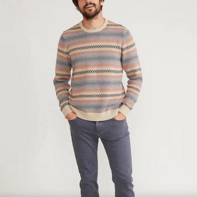 Marine Layer - Reed Jacquard Crew Sweater - Multi Stripe