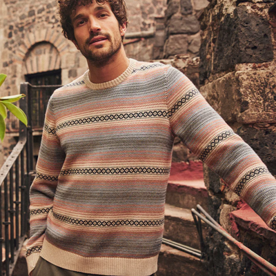 Marine Layer - Reed Jacquard Crew Sweater - Multi Stripe