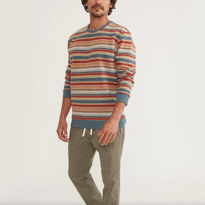 Marine Layer - Signature Fleece Out Crewneck - Baja Stripe