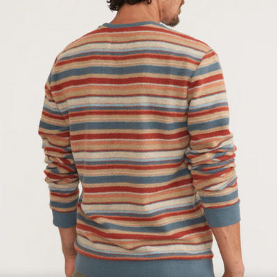 Marine Layer - Signature Fleece Out Crewneck - Baja Stripe