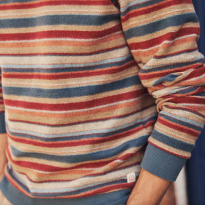 Marine Layer - Signature Fleece Out Crewneck - Baja Stripe
