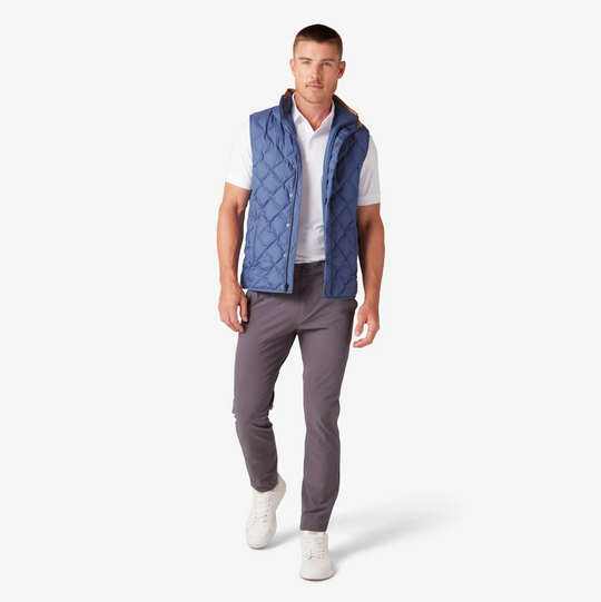 Mizzen + Main - Belmont Quilted Vest - Coastal Fjord Solid