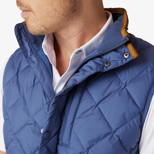 Mizzen + Main - Belmont Quilted Vest - Coastal Fjord Solid