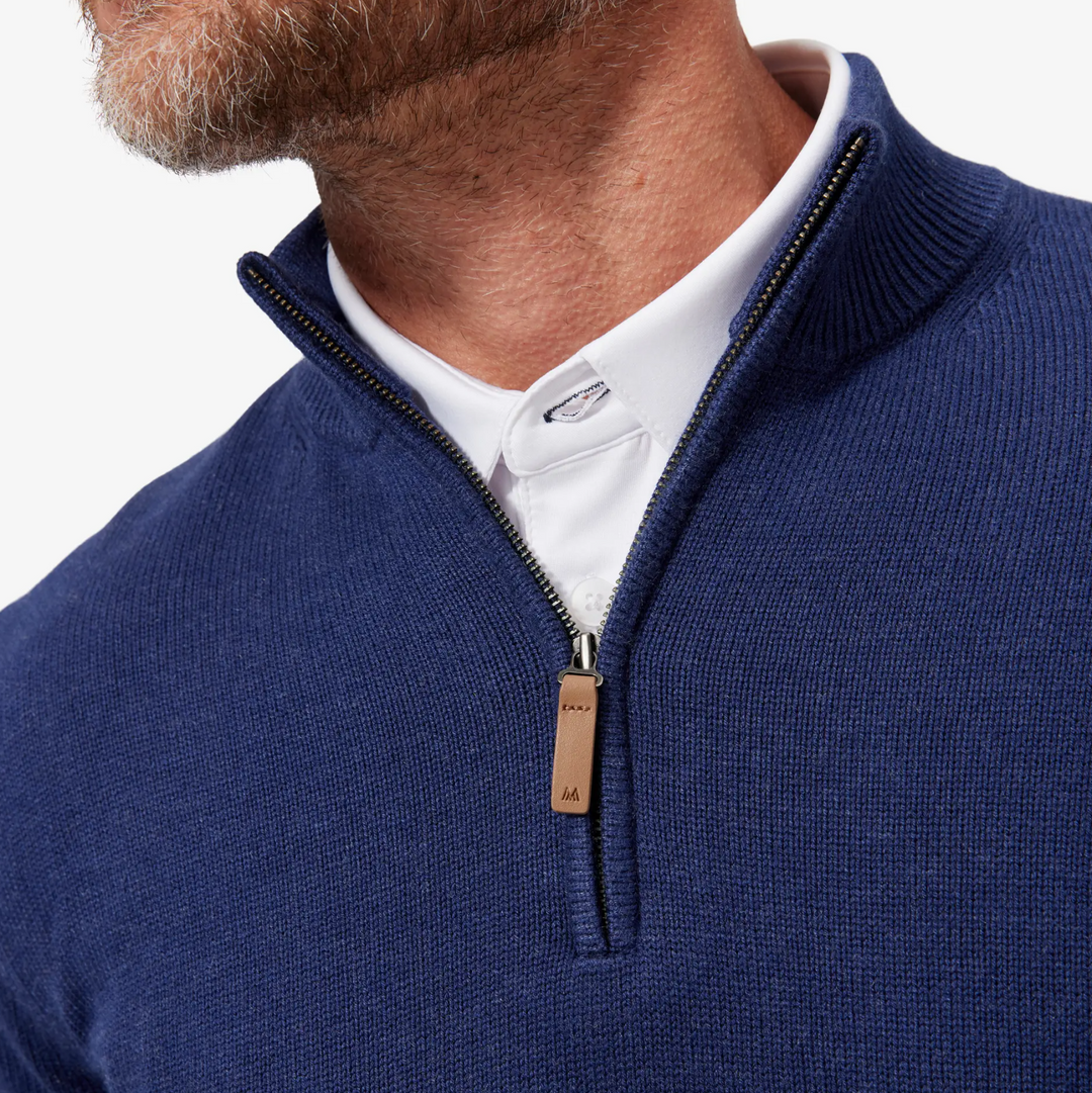 Mizzen + Main - Cassady 1/4 Zip - Medieval Blue Heather