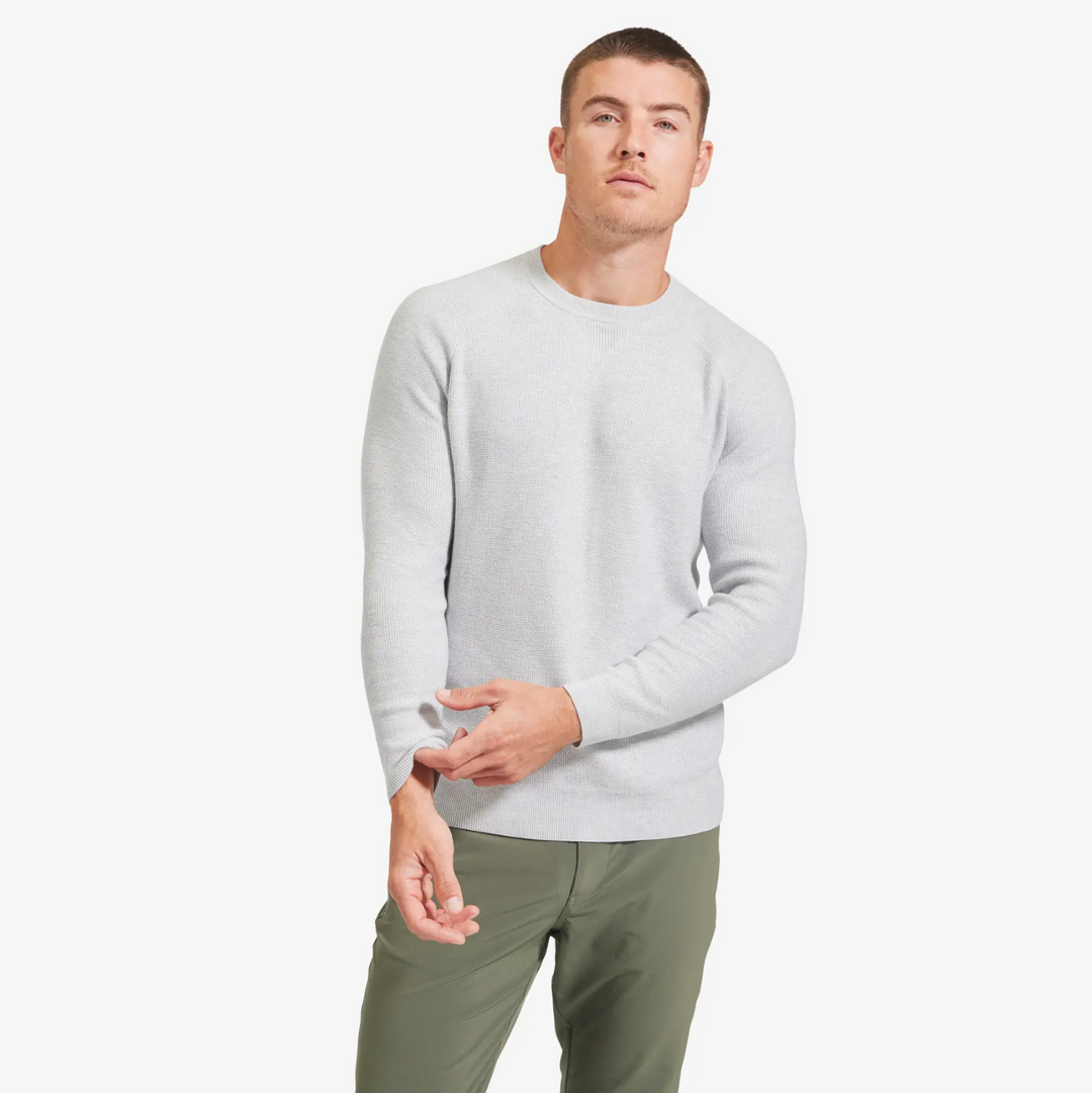 Mizzen + Main - Cassady Crewneck Sweater - Light Gray Solid