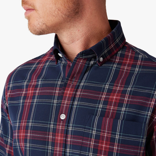 Mizzen + Main - City Flannel - Navy Tartan