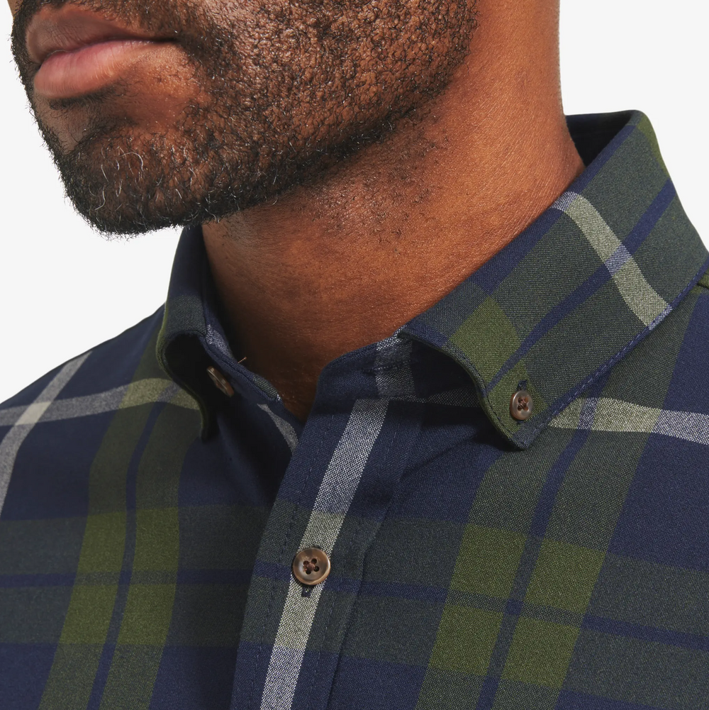 Mizzen + Main - City Flannel - Olive / Navy Large Plaid