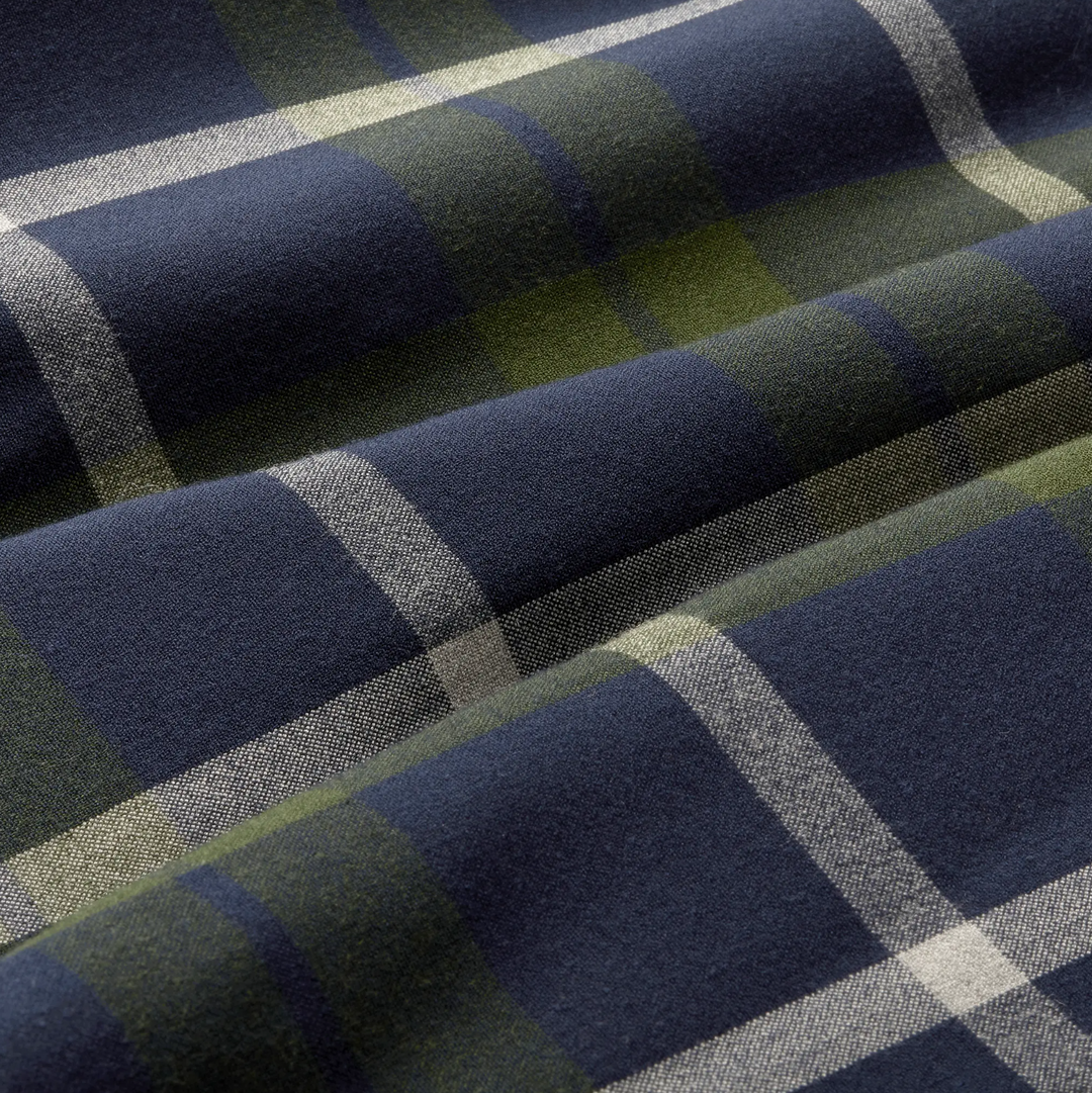 Mizzen + Main - City Flannel - Olive / Navy Large Plaid