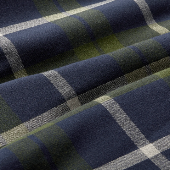 Mizzen + Main - City Flannel - Olive / Navy Large Plaid