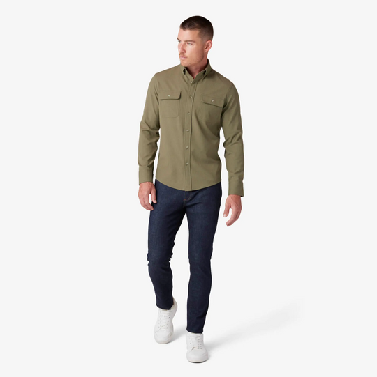 Mizzen + Main - City Flannel - Sage Heather