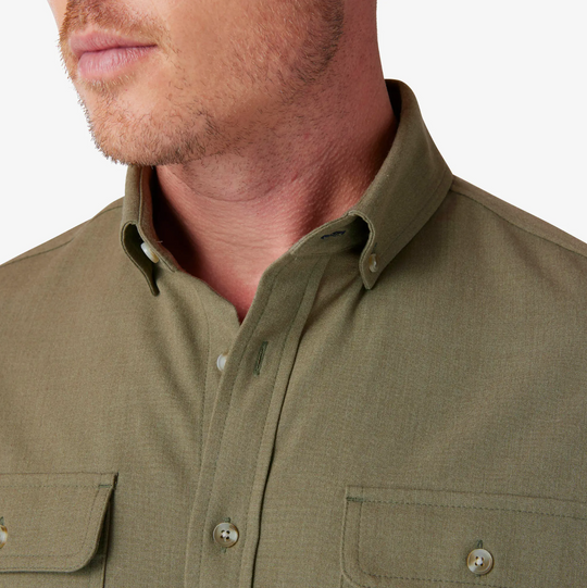 Mizzen + Main - City Flannel - Sage Heather