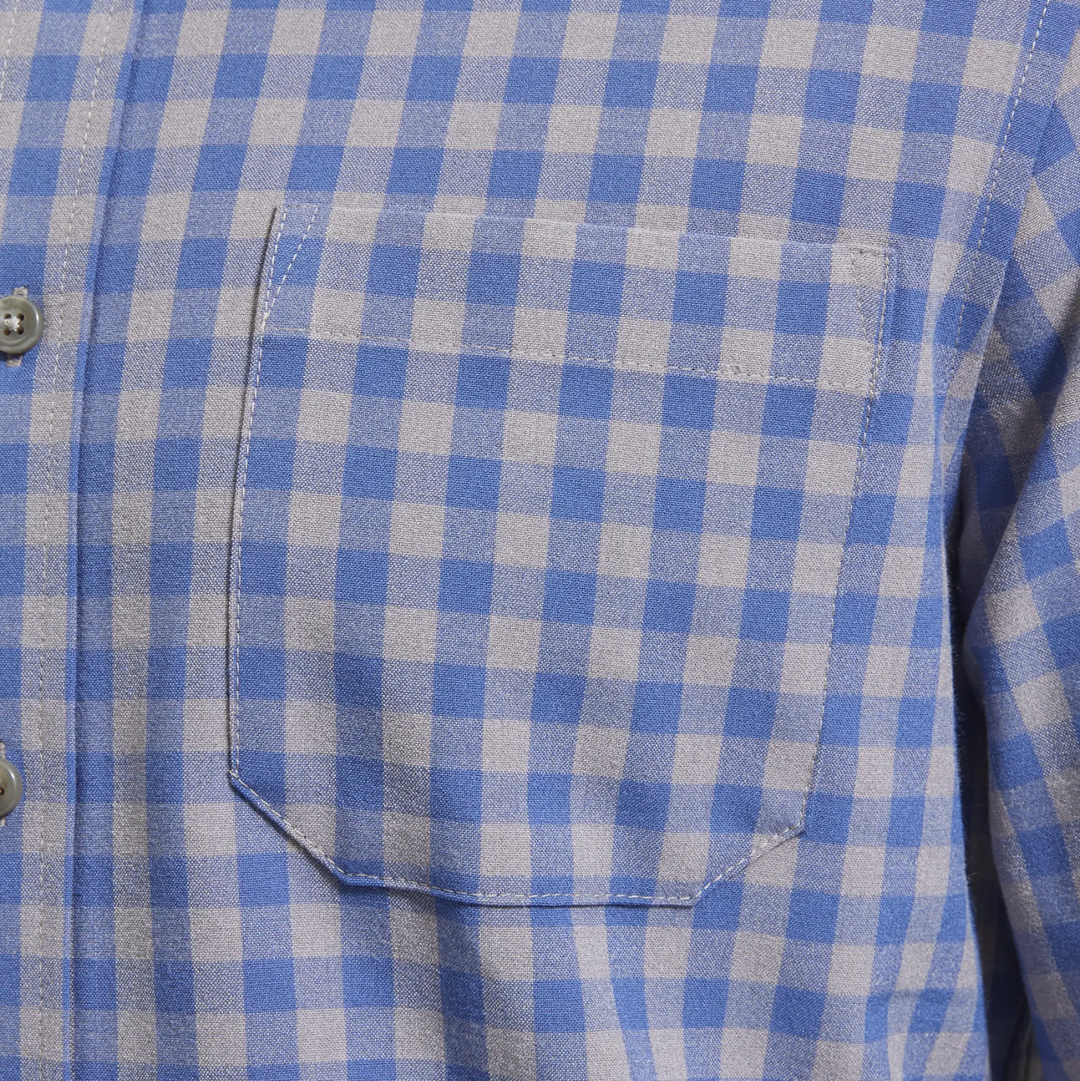 Mizzen + Main - City Flannel Shirt - Blue / Gray Gingham