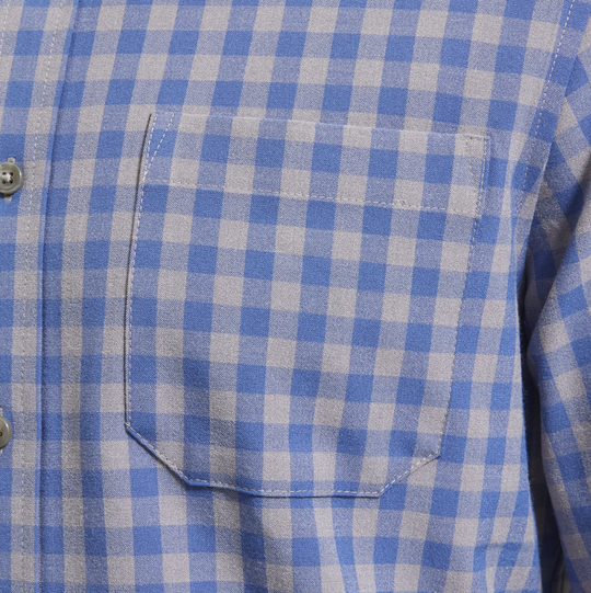 Mizzen + Main - City Flannel Shirt - Blue / Gray Gingham
