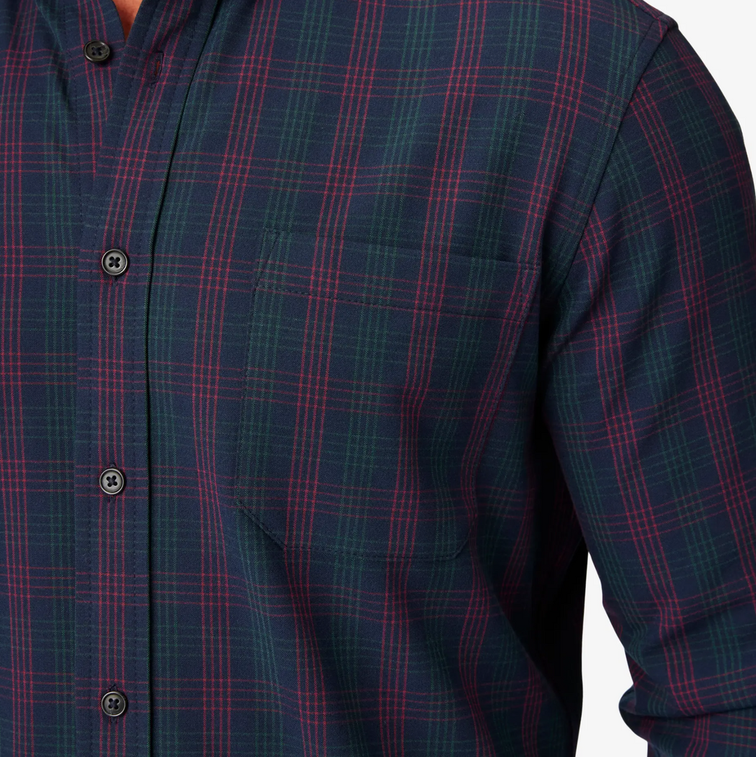 Mizzen + Main - City Flannel Shirt - Navy Broadway Plaid