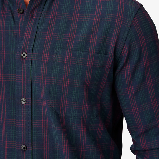 Mizzen + Main - City Flannel Shirt - Navy Broadway Plaid