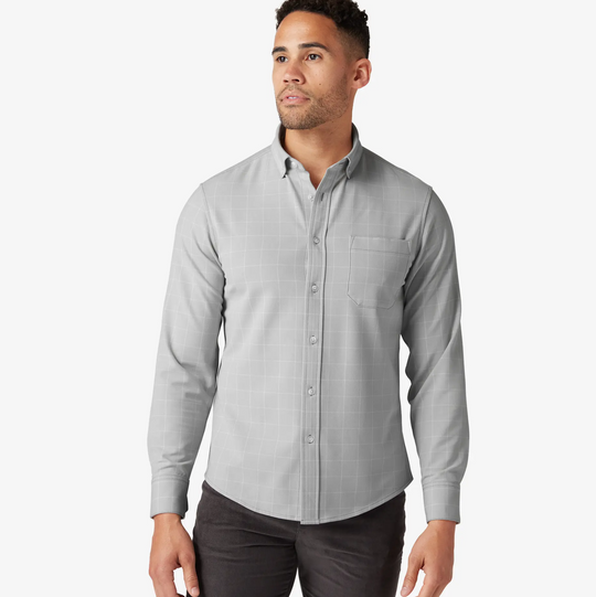 Mizzen + Main - City Flannel Shirt - Silver Washington Plaid