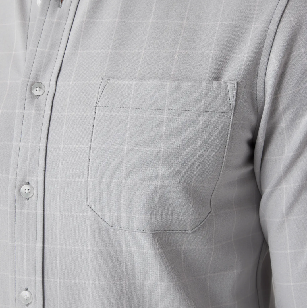 Mizzen + Main - City Flannel Shirt - Silver Washington Plaid