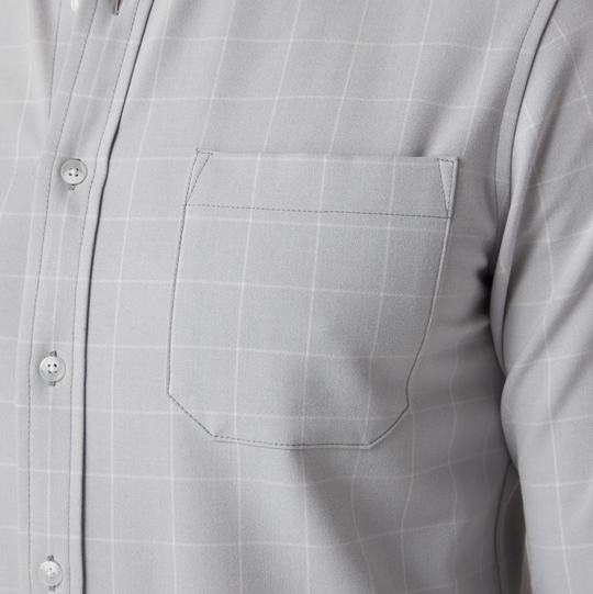 Mizzen + Main - City Flannel Shirt - Silver Washington Plaid