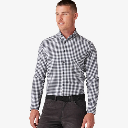 Mizzen + Main - Leeward Dress Shirt - Navy Belmont Plaid