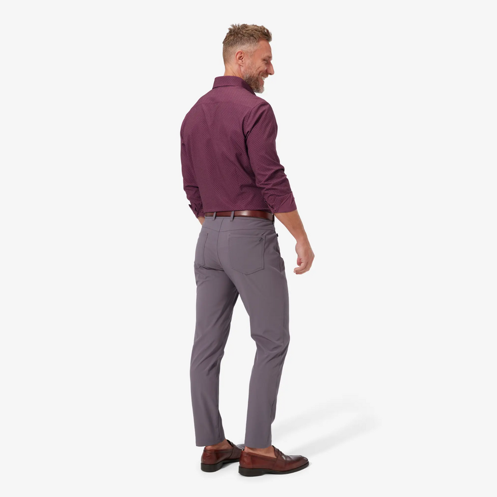 Mizzen + Main - Leeward Dress Shirt - Plum Gray Dot Print