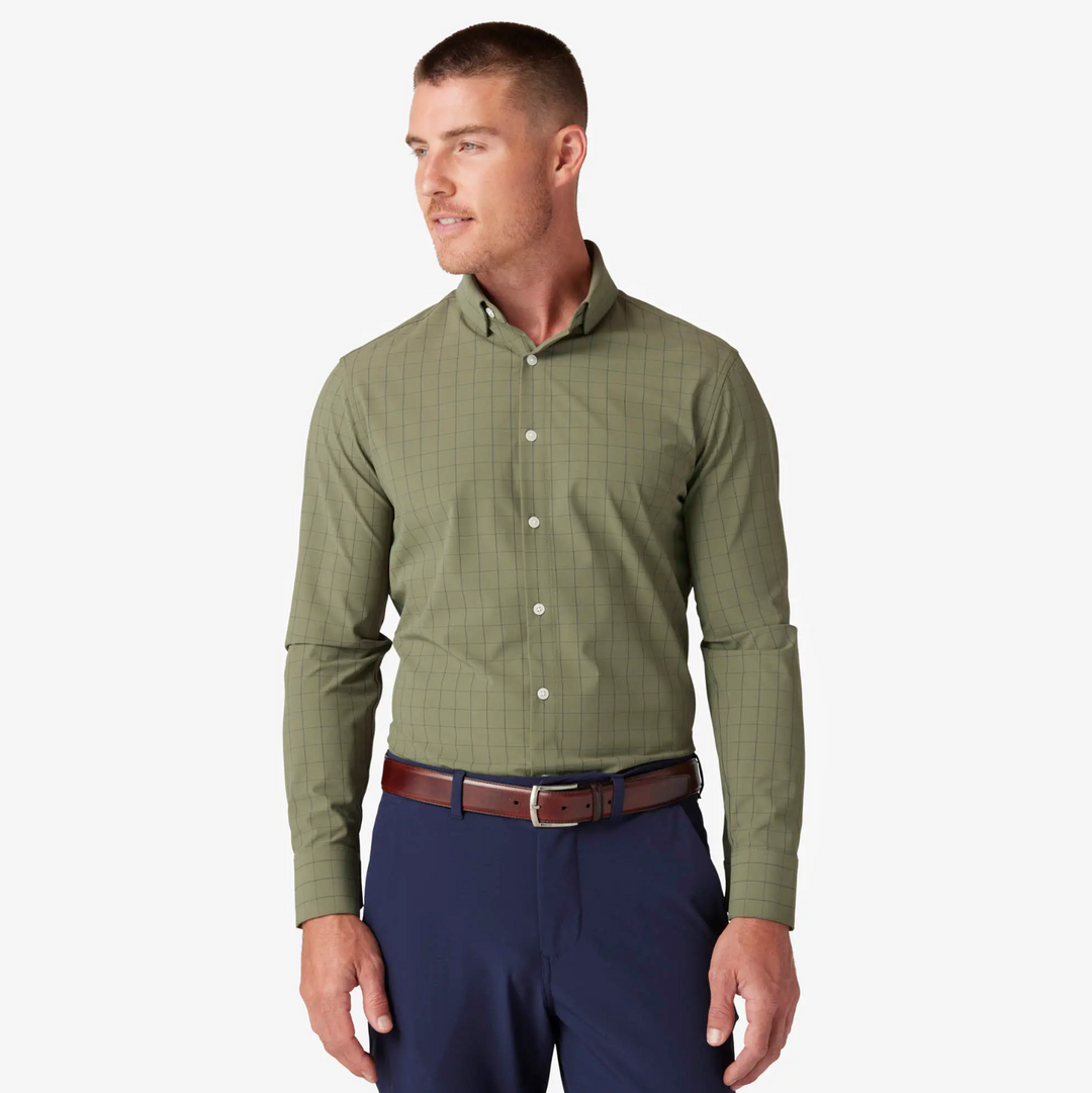 Mizzen + Main - Leeward Dress Shirt - Sage Lexington Plaid