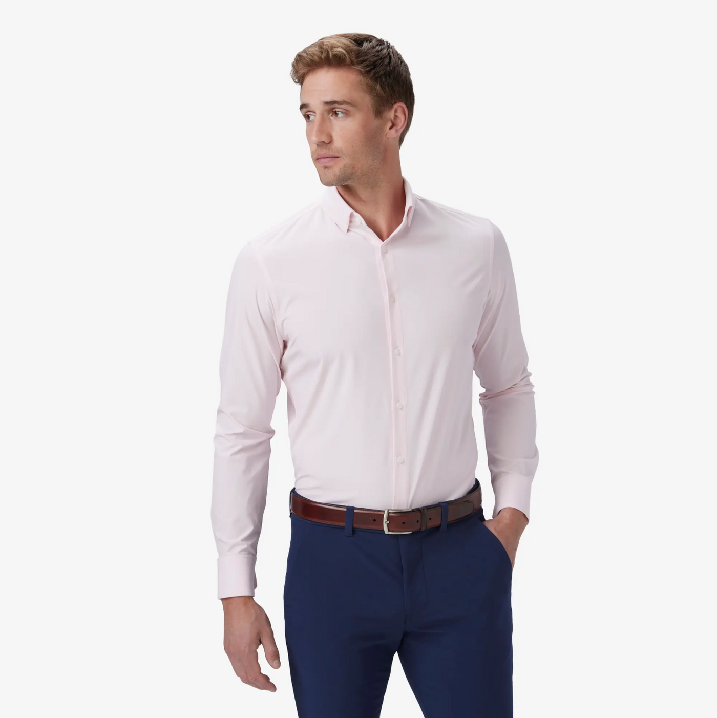 Mizzen + Main - Leeward Dress Shirt - True Pink Solid